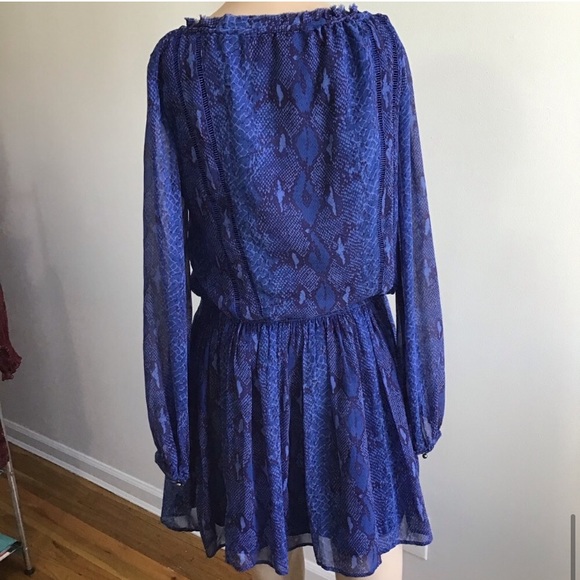 NWOT Banana Republic Snakeskin Print Long Sleeve Mini Boho Dress - Picture 8 of 15
